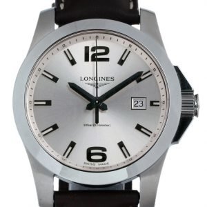 Longines Conquest L3.759.4.76.5 Kello Hopea / Nahka