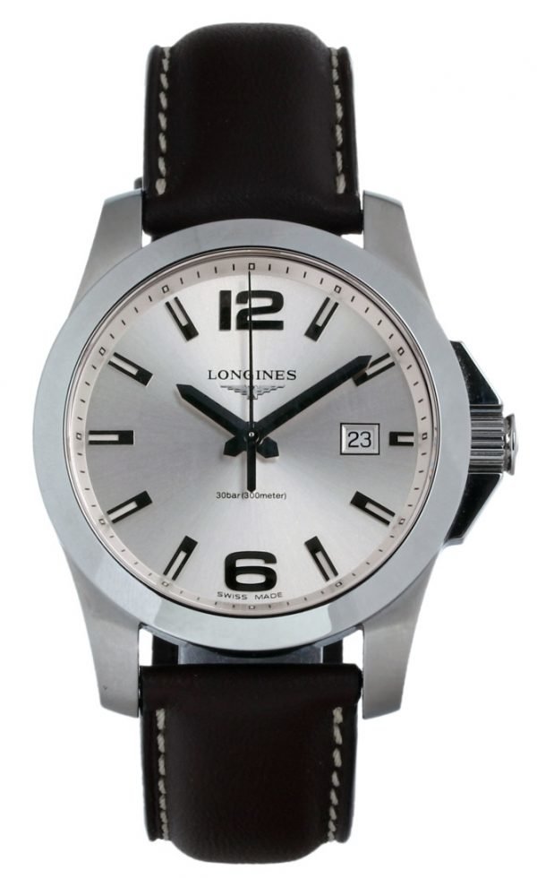 Longines Conquest L3.759.4.76.5 Kello Hopea / Nahka