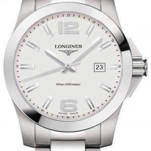 Longines Conquest L3.759.4.76.6 Kello Hopea / Teräs