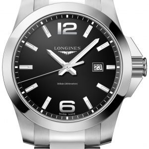 Longines Conquest L3.760.4.56.6 Kello Musta / Teräs