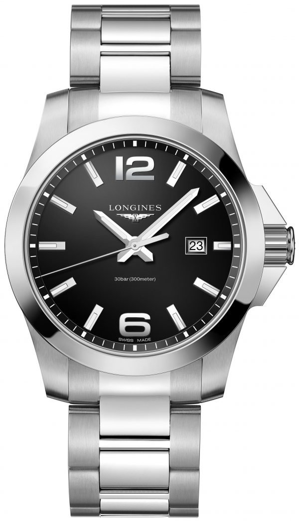 Longines Conquest L3.760.4.56.6 Kello Musta / Teräs