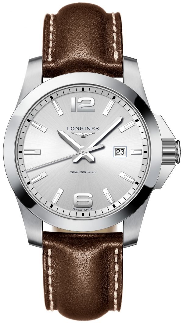 Longines Conquest L3.760.4.76.5 Kello Hopea / Nahka