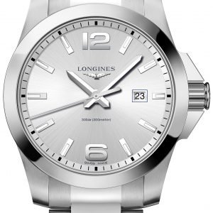 Longines Conquest L3.760.4.76.6 Kello Hopea / Teräs