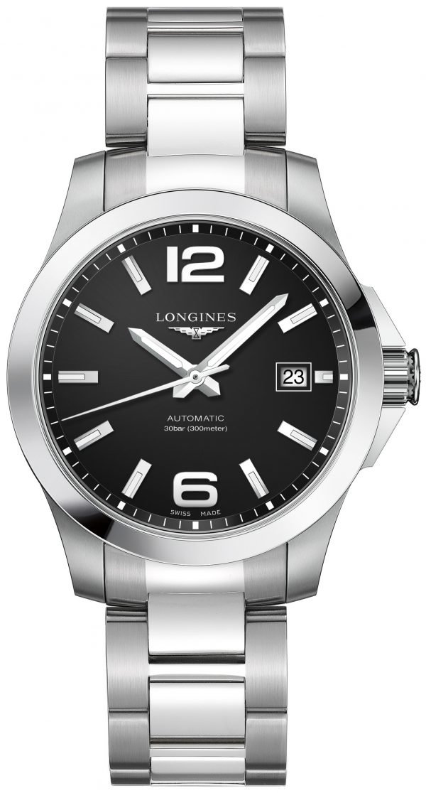 Longines Conquest L3.776.4.58.6 Kello Musta / Teräs