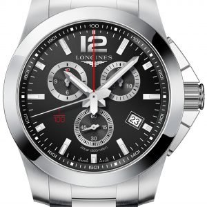 Longines Conquest L3.800.4.56.6 Kello Musta / Teräs