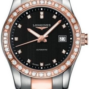 Longines Conquest Ladies L2.285.5.57.7 Kello Musta / Teräs