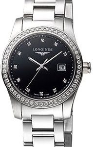 Longines Conquest Ladies L3.300.0.57.6 Kello Musta / Teräs