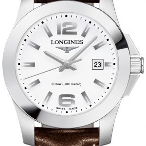 Longines Conquest Ladies L3.376.4.16.5 Kello Valkoinen / Nahka