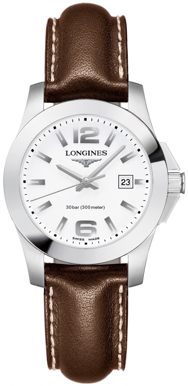 Longines Conquest Ladies L3.376.4.16.5 Kello Valkoinen / Nahka