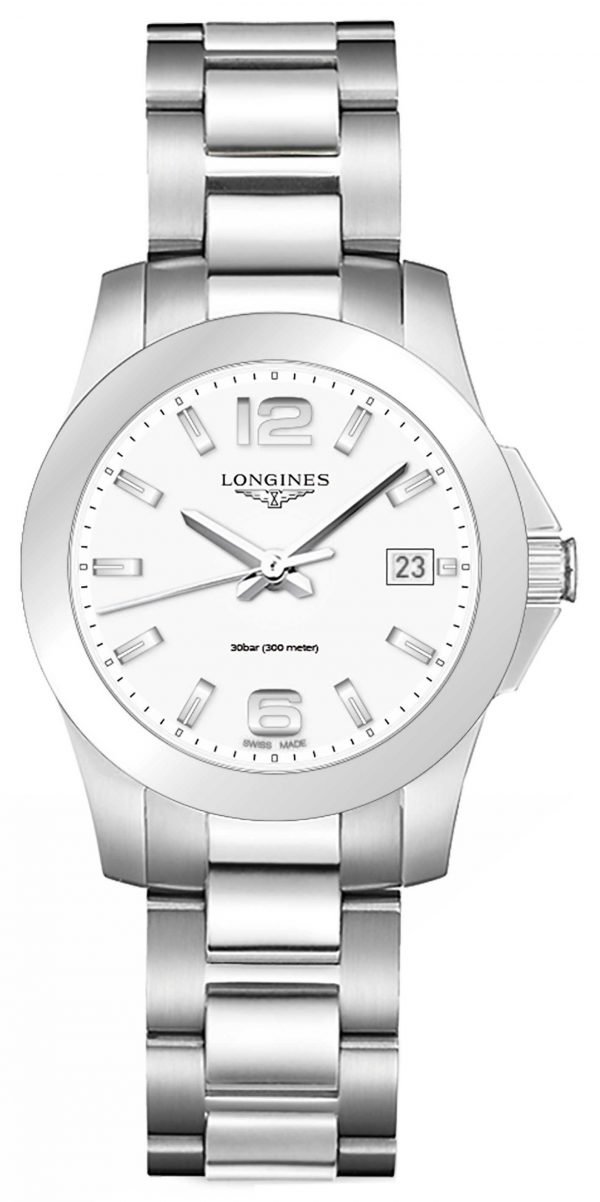 Longines Conquest Ladies L3.377.4.16.6 Kello Valkoinen / Teräs