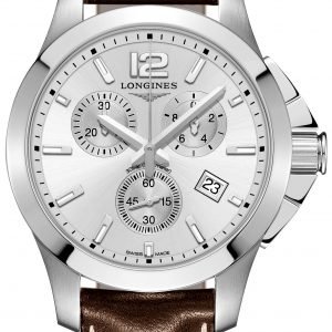 Longines Conquest Ladies L3.379.4.76.5 Kello Hopea / Nahka