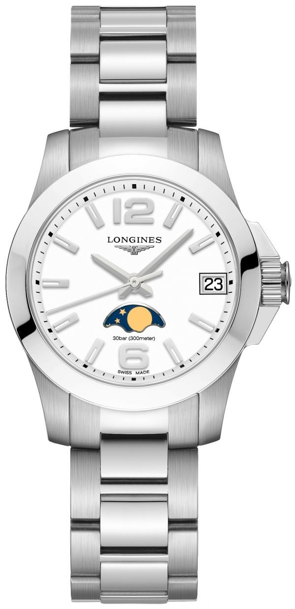 Longines Conquest Ladies L3.380.4.16.6 Kello Valkoinen / Teräs