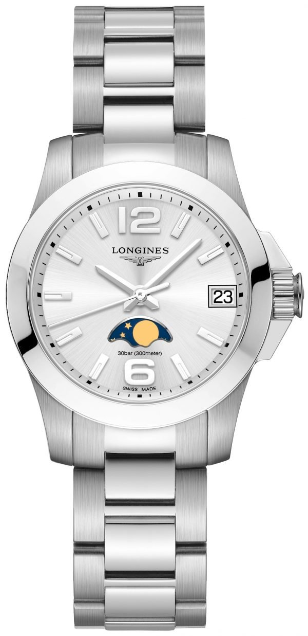 Longines Conquest Ladies L3.380.4.76.6 Kello Hopea / Teräs