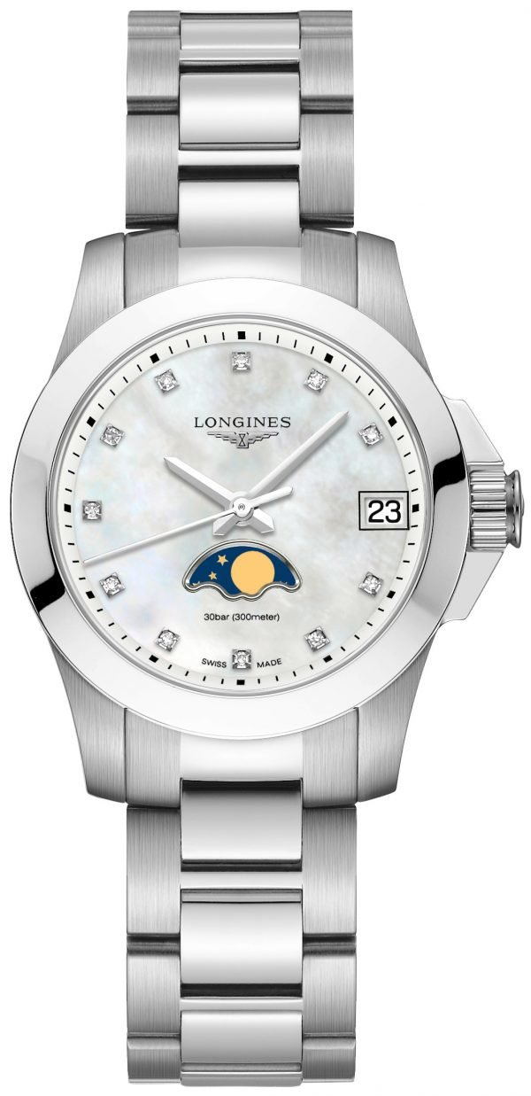 Longines Conquest Ladies L3.380.4.87.6 Kello Valkoinen / Teräs