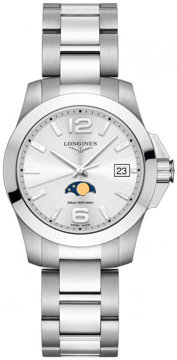 Longines Conquest Ladies L3.381.4.76.6 Kello Hopea / Teräs