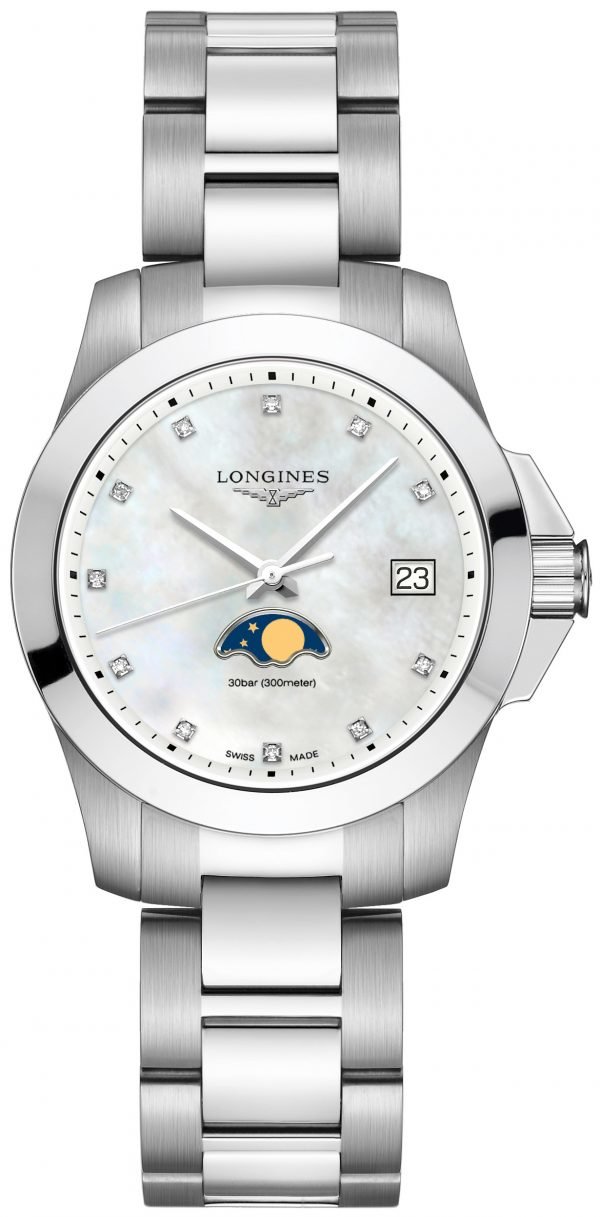 Longines Conquest Ladies L3.381.4.87.6 Kello Valkoinen / Teräs