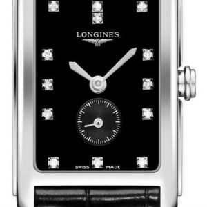 Longines Dolcevita L5.255.4.57.0 Kello Musta / Nahka