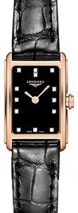 Longines Dolcevita L5.258.8.57.0 Kello Musta / Nahka