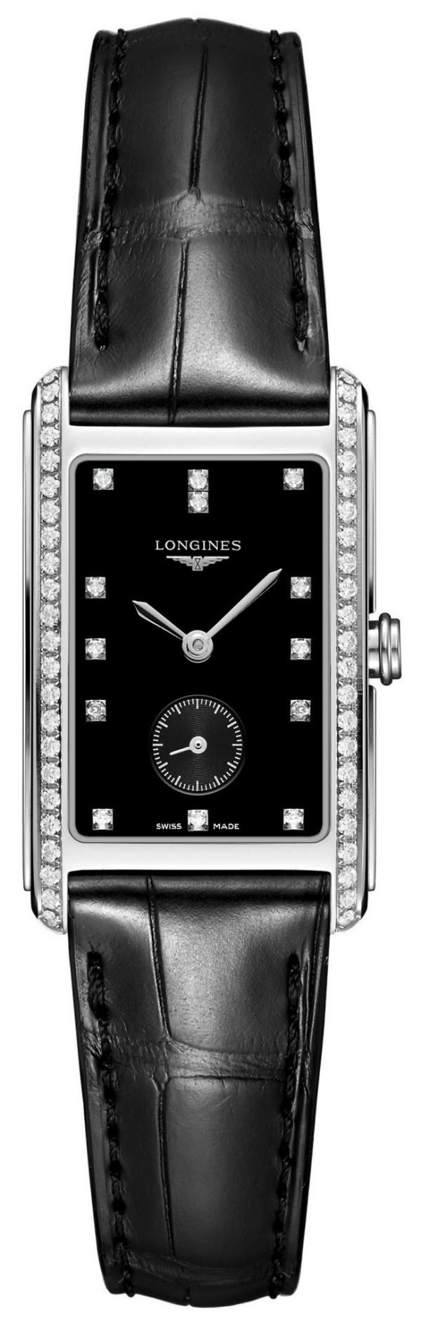 Longines Dolcevita L5.512.0.57.0 Kello Musta / Nahka