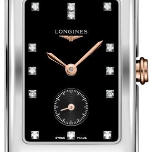 Longines Dolcevita L5.512.5.57.7 Kello Musta / 18k Punakultaa