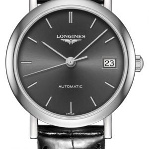 Longines Elegant L4.309.4.72.2 Kello Harmaa / Nahka