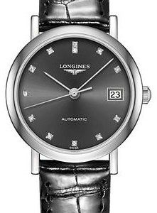 Longines Elegant L4.309.4.78.2 Kello Harmaa / Nahka