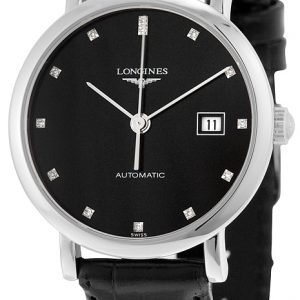 Longines Elegant L4.310.4.57.2 Kello Musta / Nahka