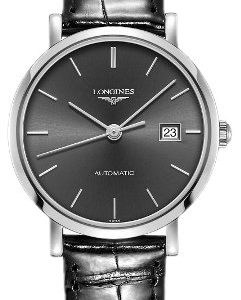 Longines Elegant L4.310.4.72.2 Kello Harmaa / Nahka