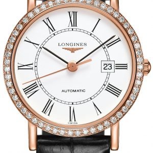 Longines Elegant L4.378.9.11.4 Kello Valkoinen / Nahka