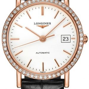 Longines Elegant L4.378.9.12.4 Kello Valkoinen / Nahka