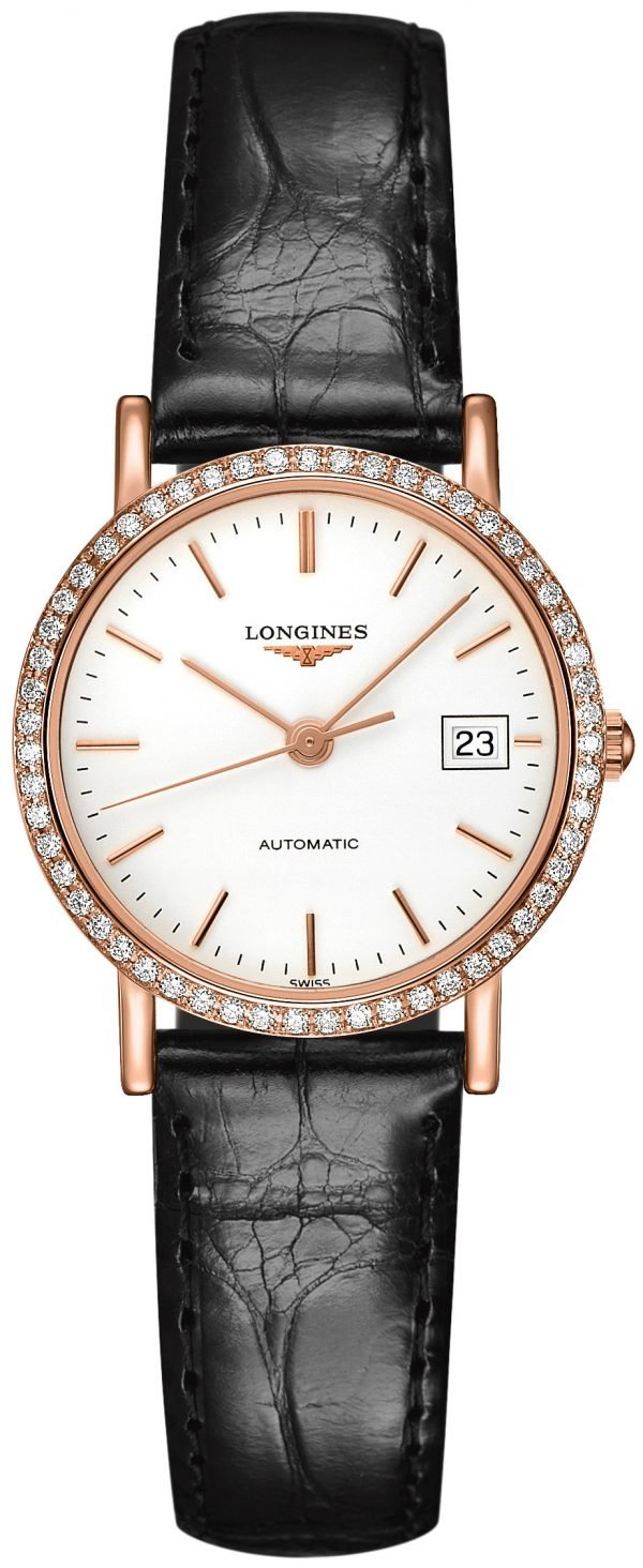 Longines Elegant L4.378.9.12.4 Kello Valkoinen / Nahka