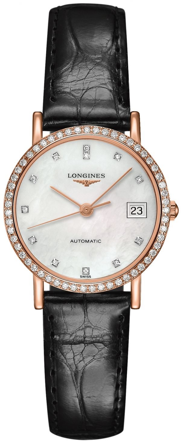 Longines Elegant L4.378.9.87.4 Kello Valkoinen / Nahka