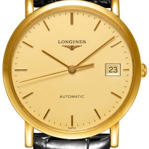 Longines Elegant L4.778.6.32.0 Kello Kullattu / Nahka