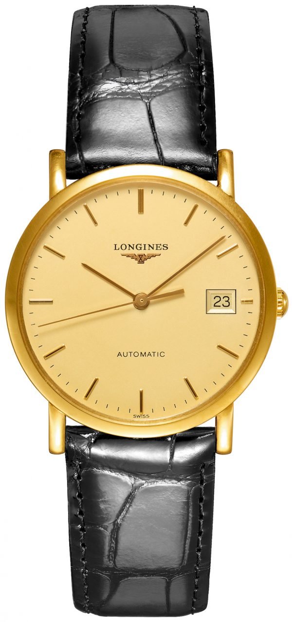 Longines Elegant L4.778.6.32.0 Kello Kullattu / Nahka