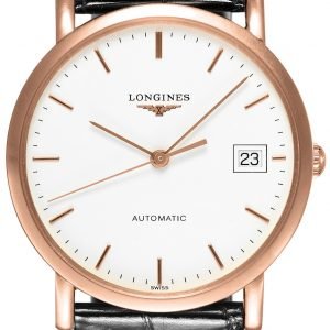 Longines Elegant L4.778.8.12.4 Kello Valkoinen / Nahka