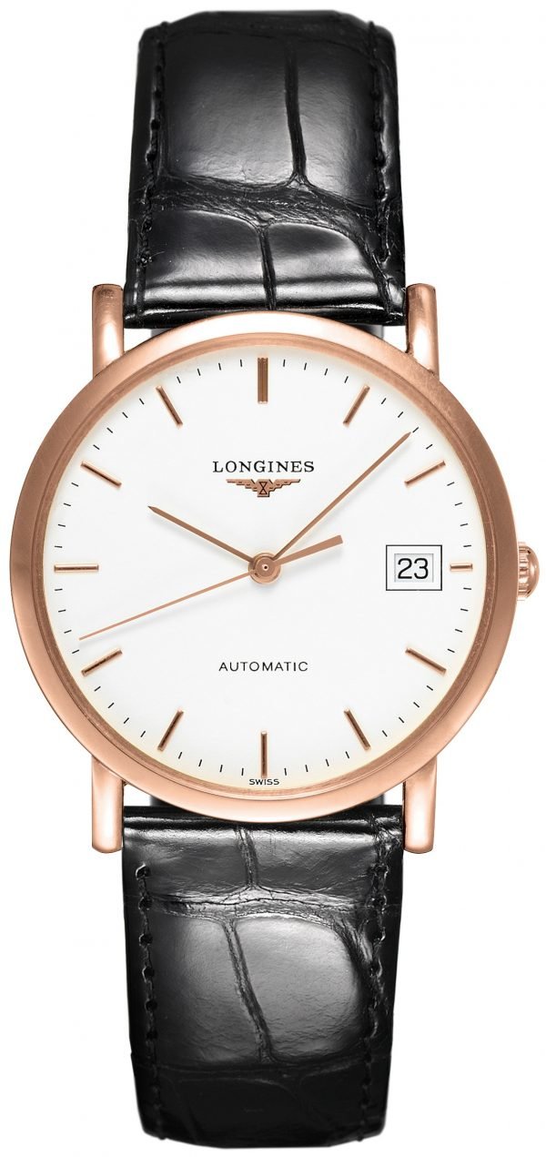 Longines Elegant L4.778.8.12.4 Kello Valkoinen / Nahka