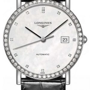 Longines Elegant L4.809.0.87.2 Kello Valkoinen / Nahka