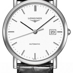 Longines Elegant L4.809.4.12.2 Kello Valkoinen / Nahka