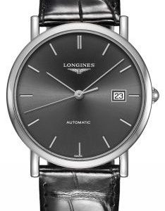 Longines Elegant L4.809.4.72.2 Kello Harmaa / Nahka