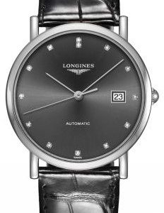 Longines Elegant L4.809.4.78.2 Kello Harmaa / Nahka