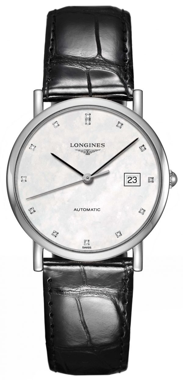 Longines Elegant L4.809.4.87.2 Kello Valkoinen / Nahka