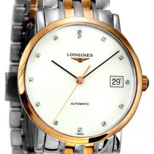 Longines Elegant L4.809.5.87.7 Kello Valkoinen / 18k Punakultaa