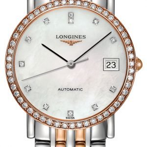 Longines Elegant L4.809.5.88.7 Kello Valkoinen / 18k Punakultaa