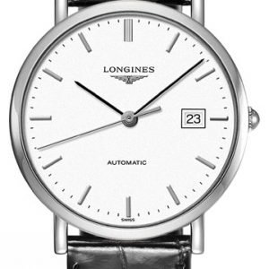 Longines Elegant L4.810.4.12.2 Kello Valkoinen / Nahka