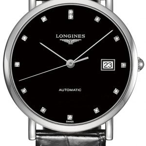 Longines Elegant L4.810.4.57.2 Kello Musta / Nahka