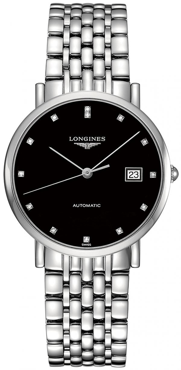 Longines Elegant L4.810.4.57.6 Kello Musta / Teräs