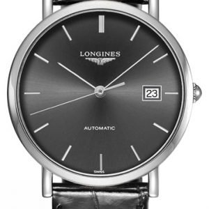 Longines Elegant L4.810.4.72.2 Kello Musta / Nahka