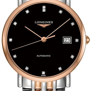 Longines Elegant L4.810.5.57.7 Kello Musta / 18k Punakultaa