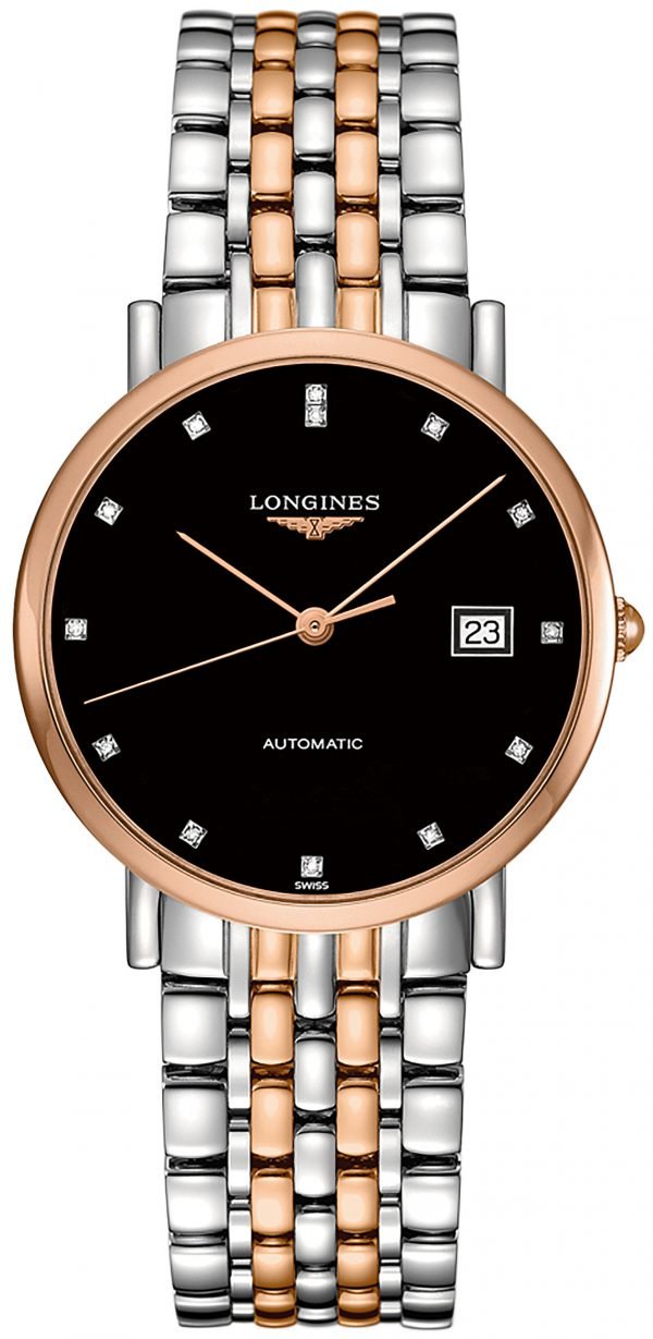 Longines Elegant L4.810.5.57.7 Kello Musta / 18k Punakultaa