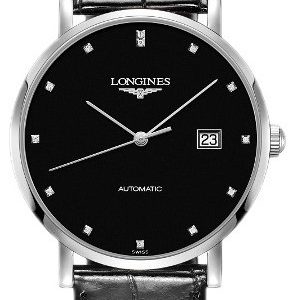 Longines Elegant L4.910.4.57.2 Kello Musta / Nahka